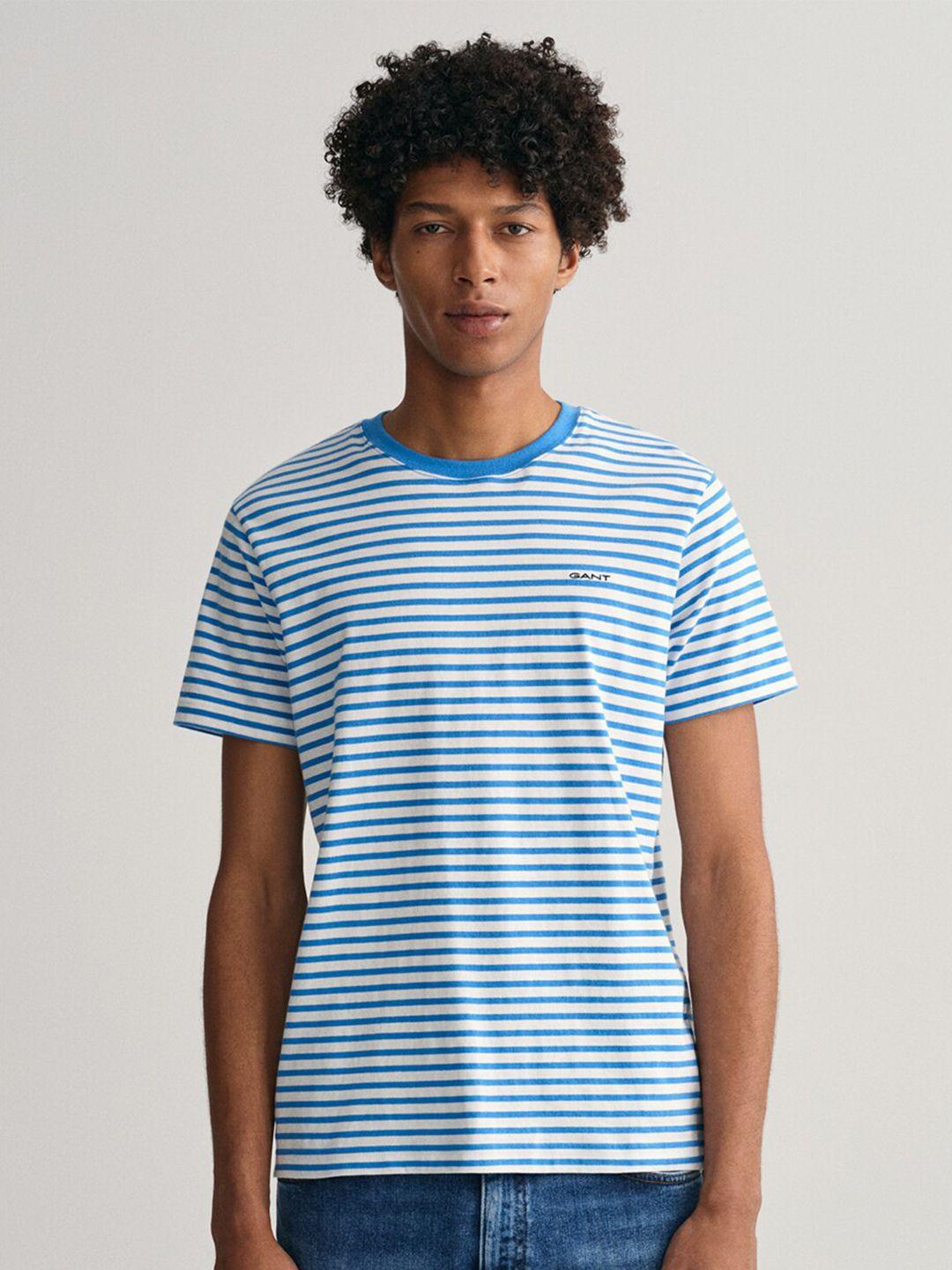 gant men blue striped t-shirt