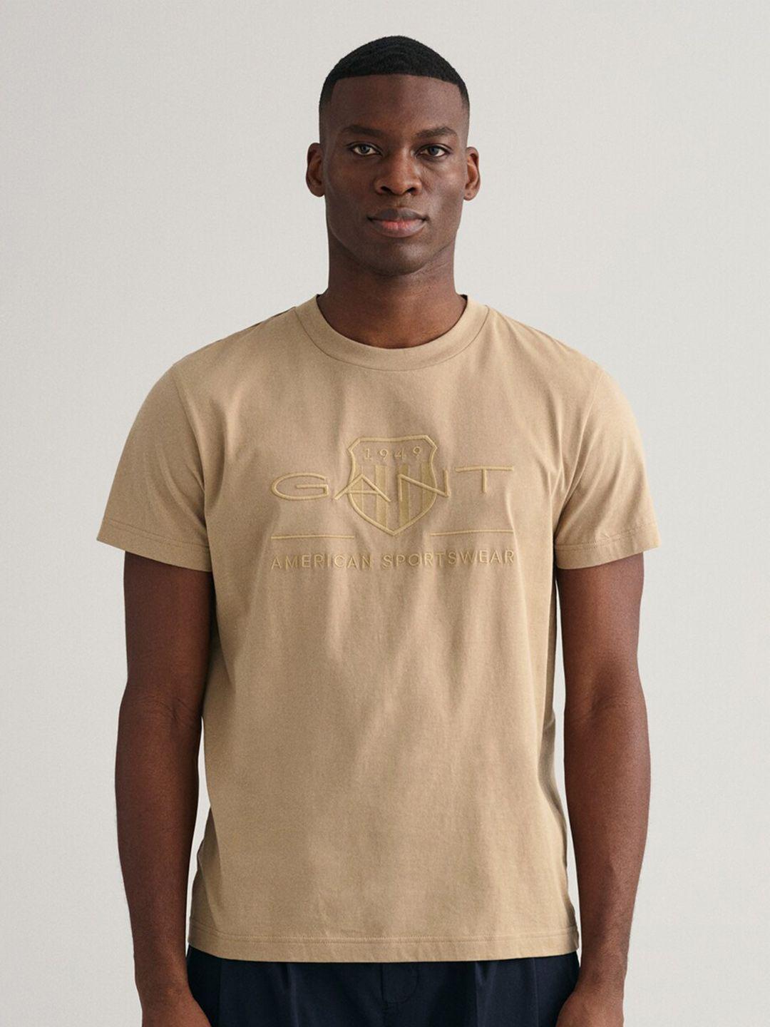 gant men embroidered cotton t-shirt