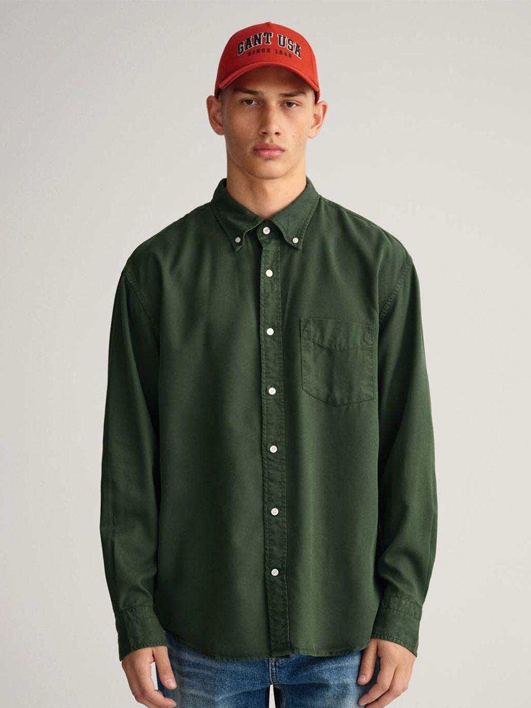 gant men green classic casual shirt