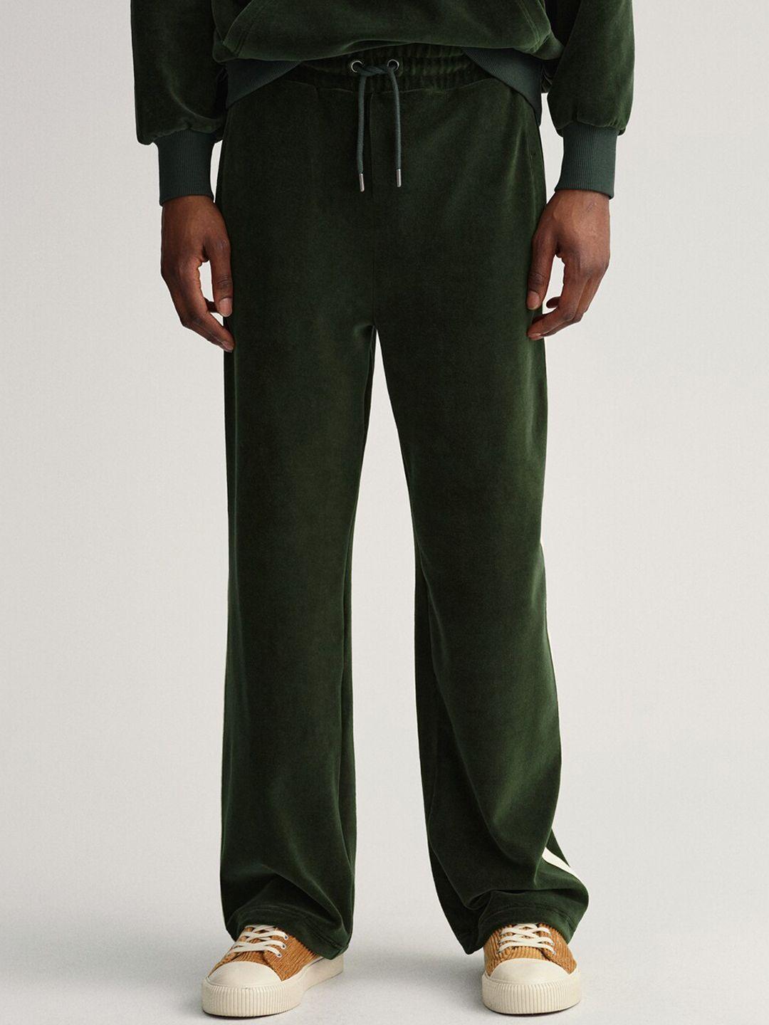 gant men green straight relaxed fit trousers