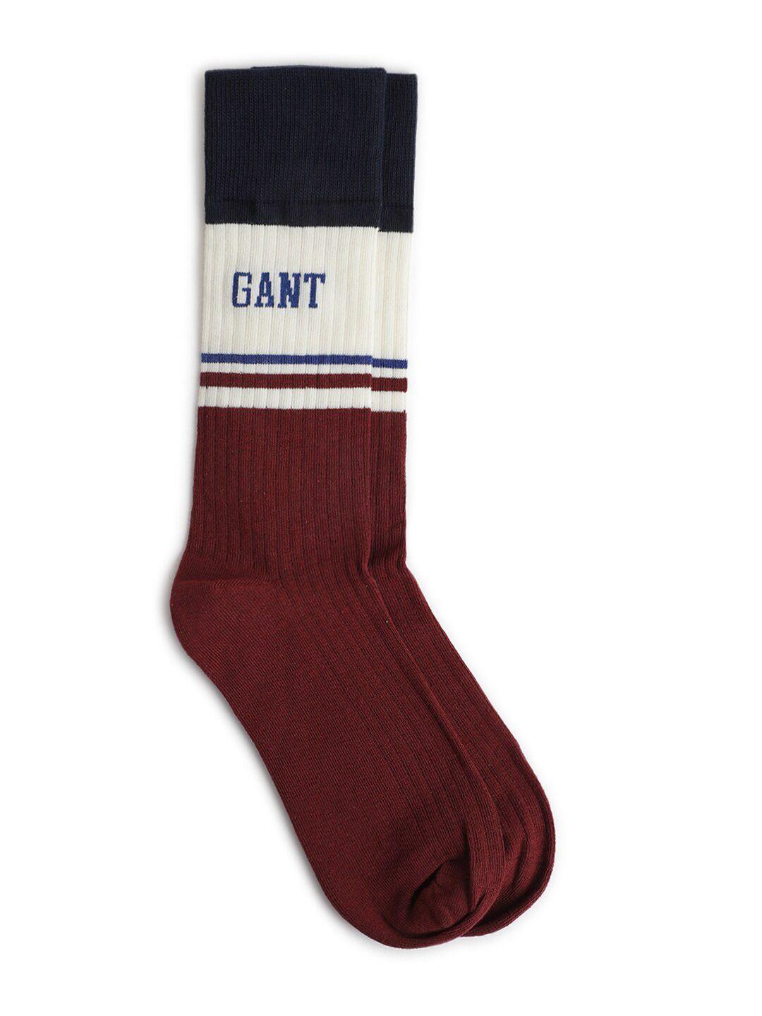 gant men pack of 2 colourblocked calf-length socks