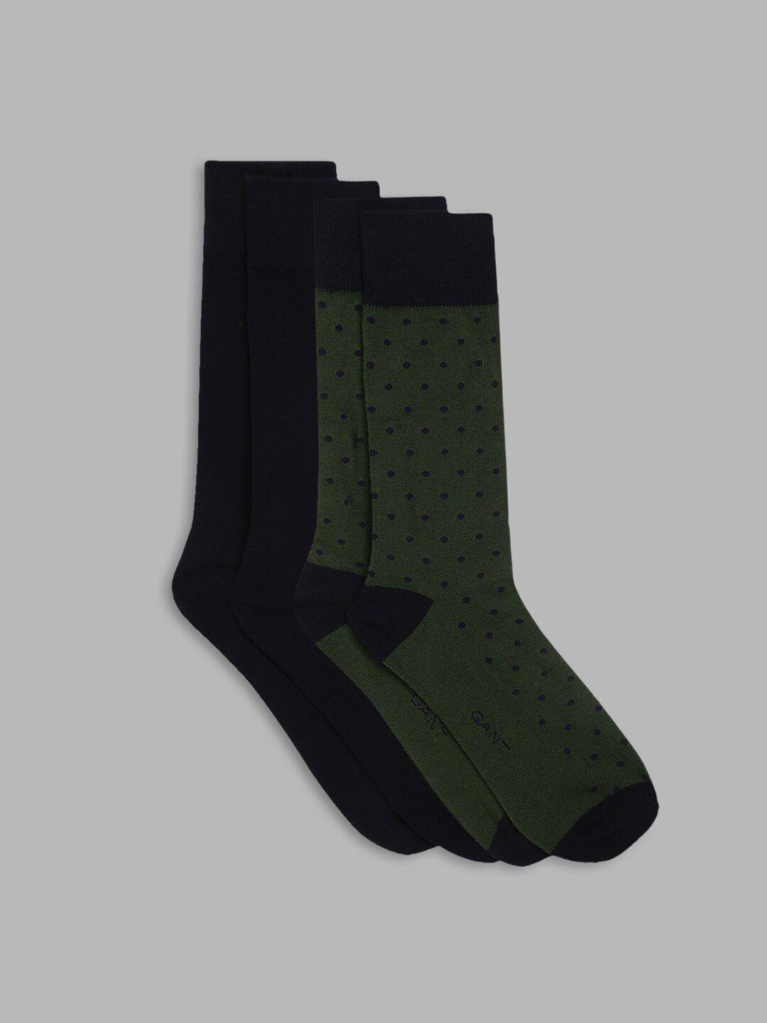 gant men pack of 2 patterned cotton above ankle-length socks