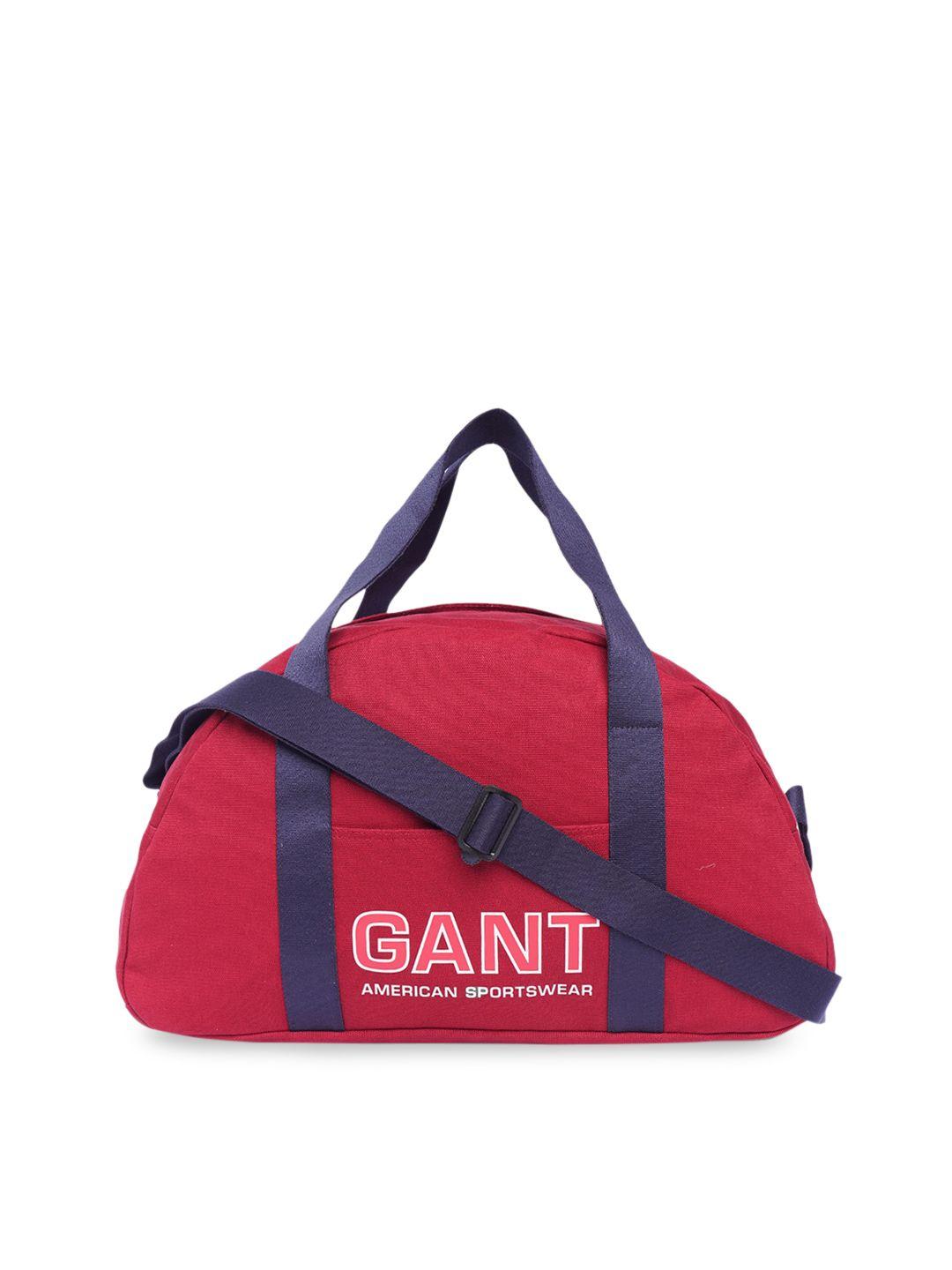 gant men red & navy blue printed duffle bag