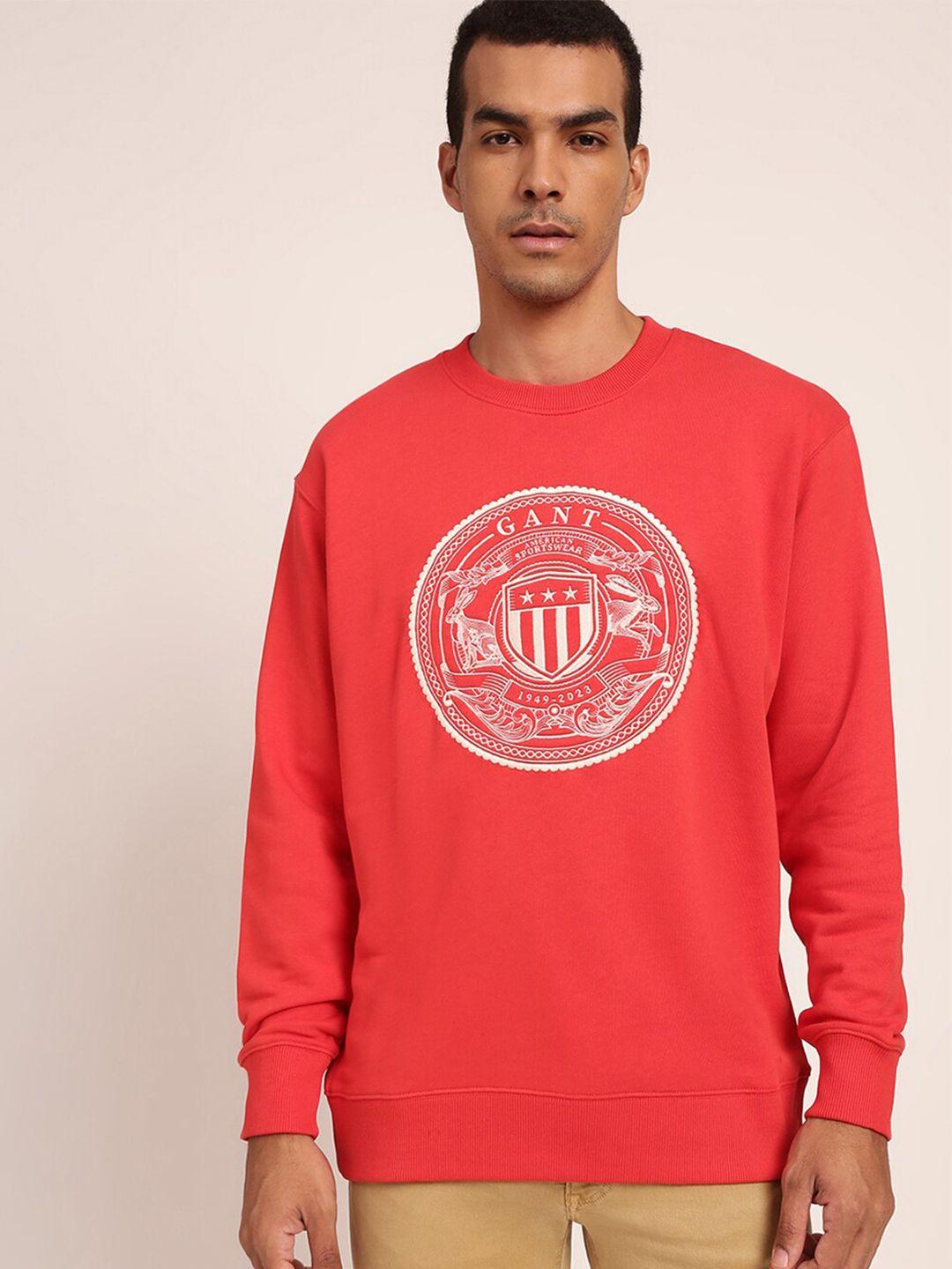 gant men red printed sweatshirt