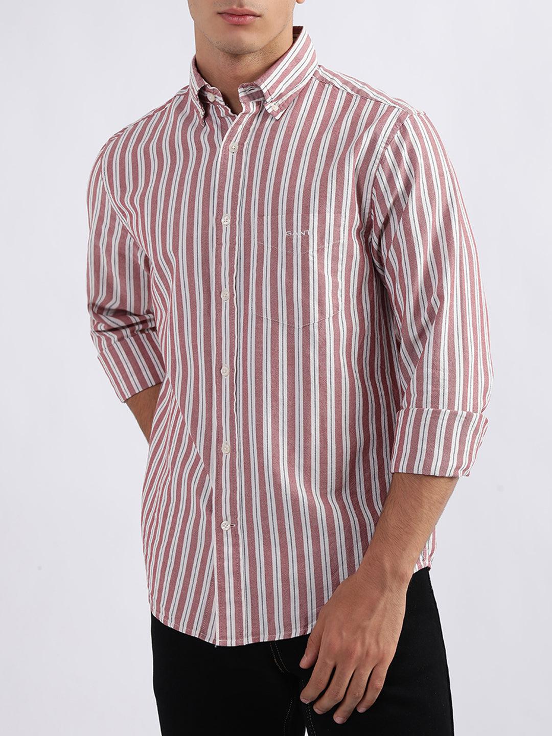 gant men red striped collar shirt