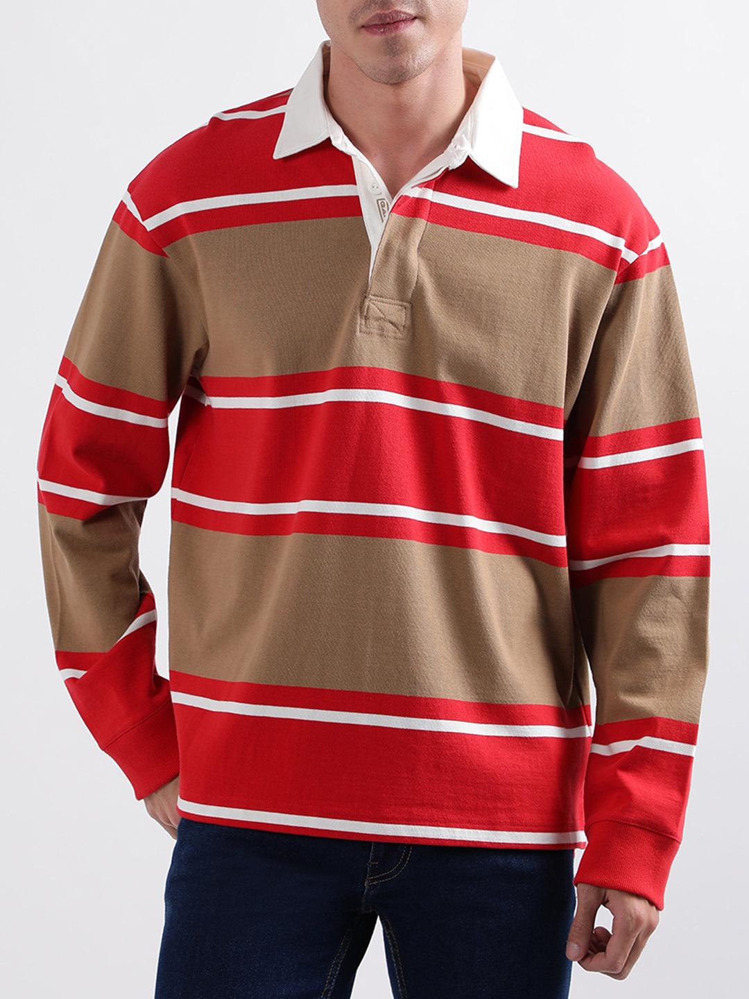 gant men red striped t-shirt