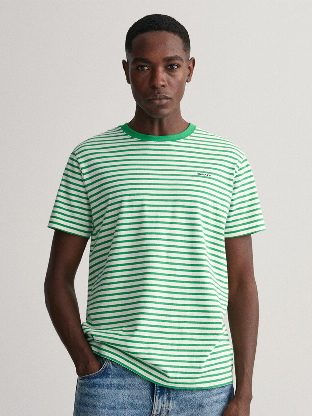 gant men striped cotton t-shirt