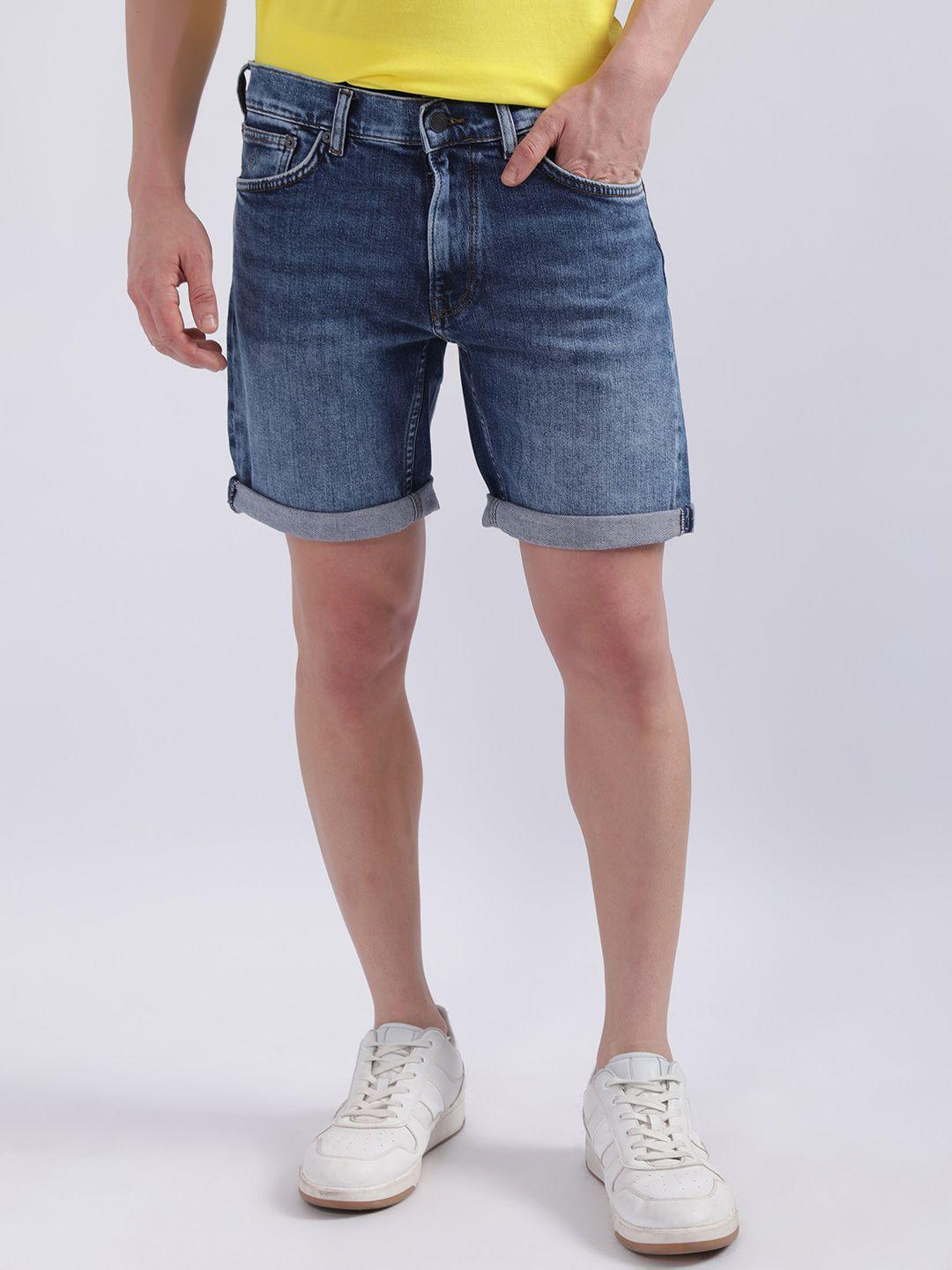 gant men washed regular fit denim shorts