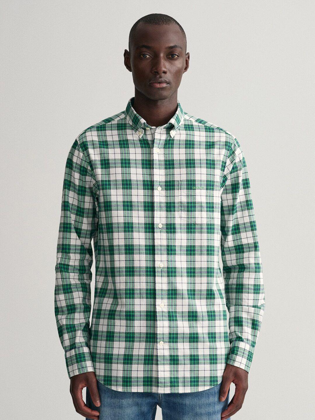 gant modern gingham checked cotton casual shirt