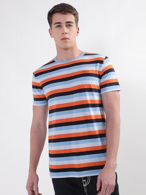 gant multi cotton regular fit striped t-shirt