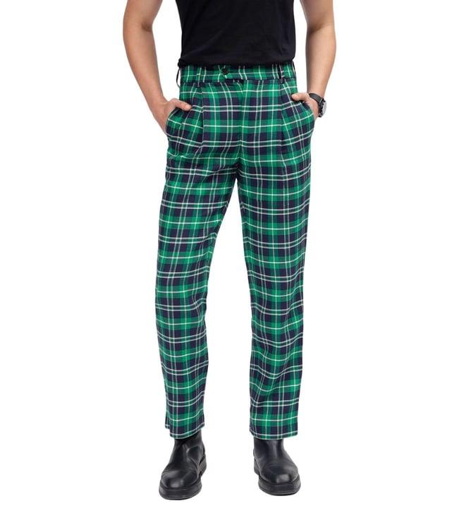 gant multi fashion checked slim fit pleated trousers