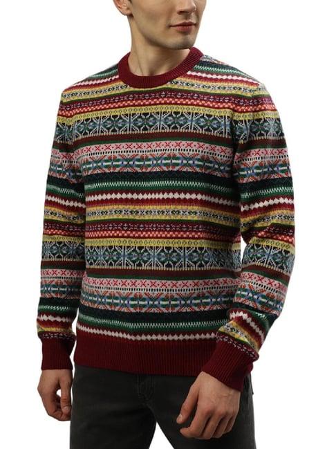 gant multicolor regular fit printed sweater