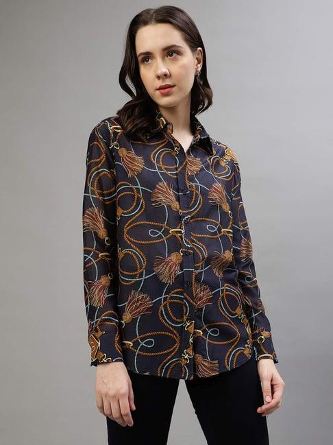 gant navy abstract print shirt