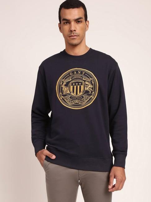 gant navy regular fit printed sweatshirt