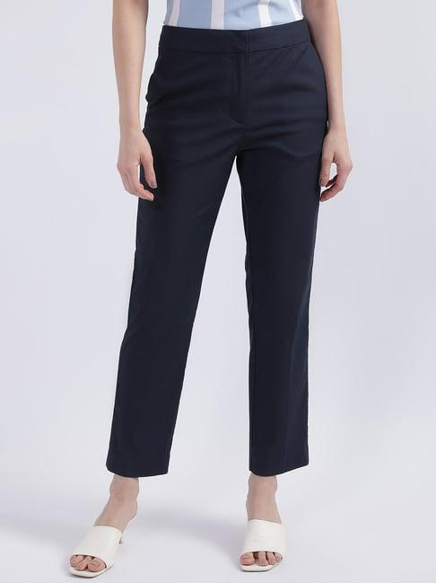 gant navy slim fit trousers