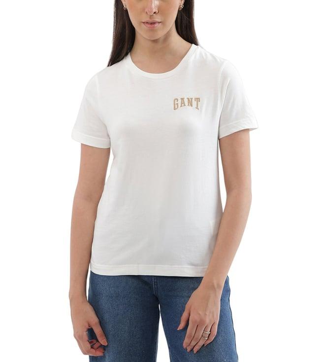 gant off white logo regular fit t-shirt