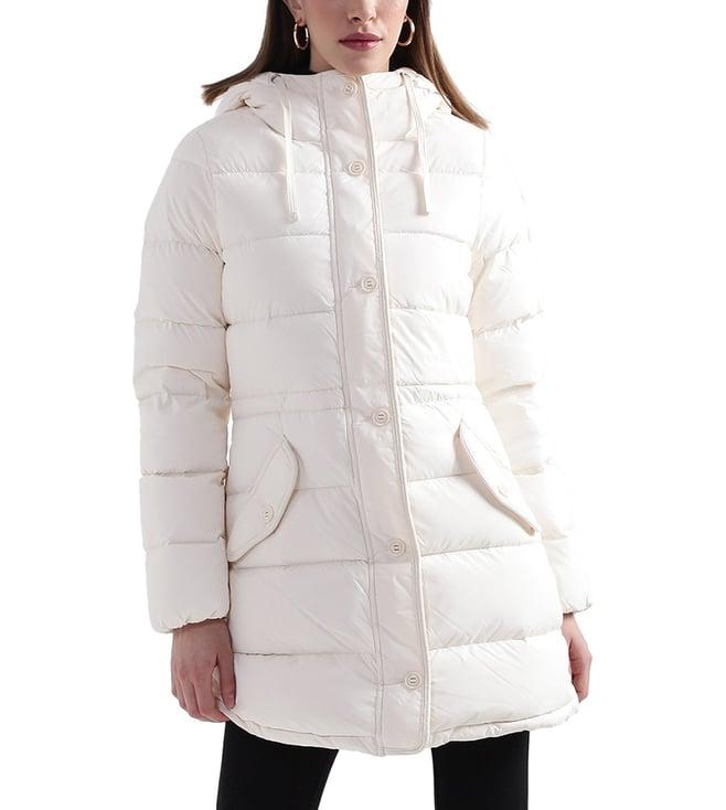 gant off white regular fit coat