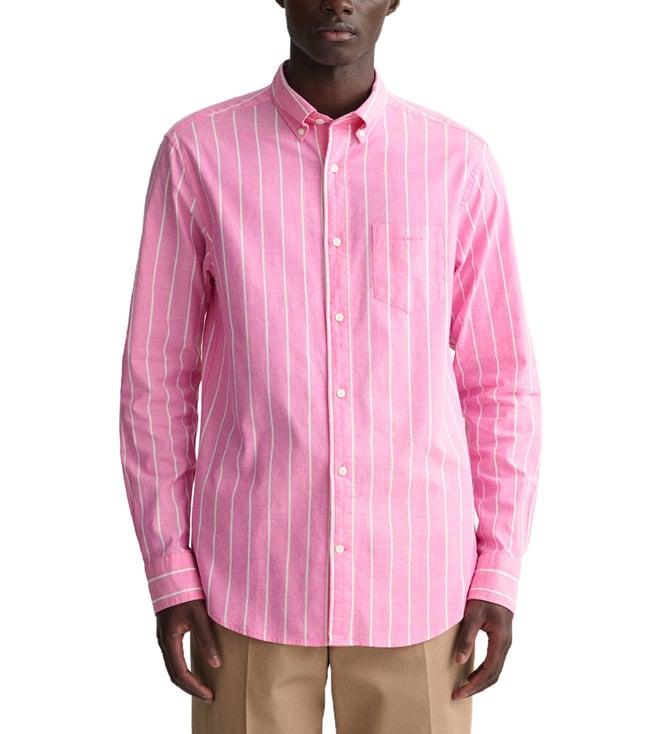 gant pink oxford striped regular fit shirt