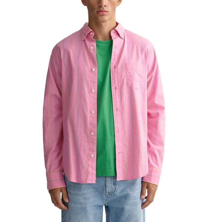 gant pink oxford striped regular fit shirt