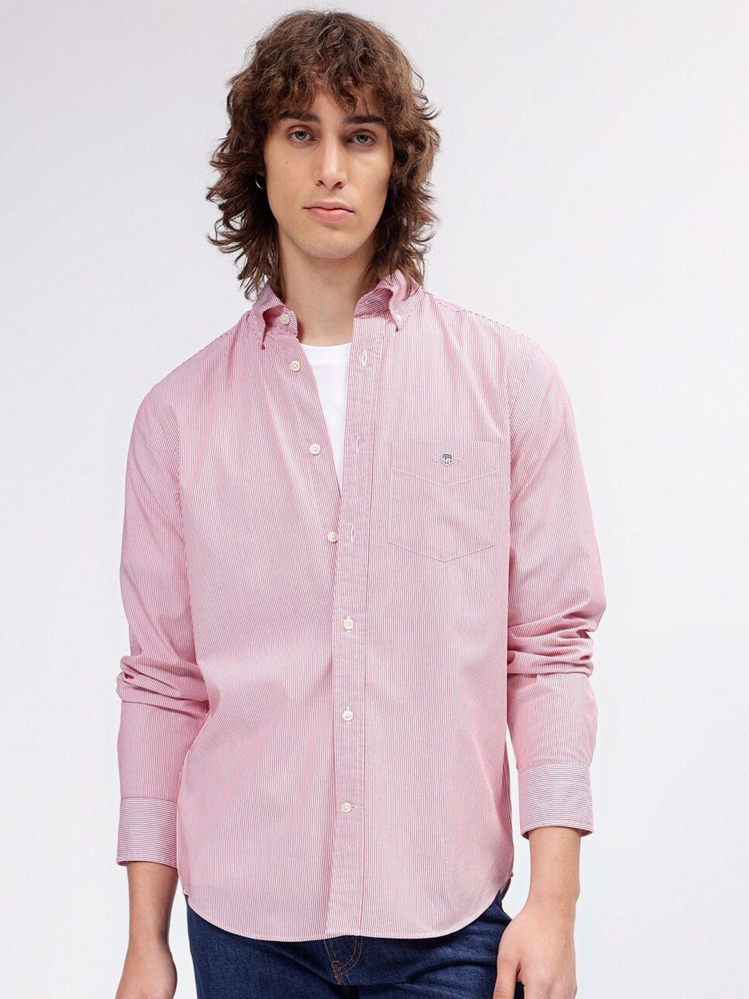 gant pinstriped button-down collar pure cotton casual shirt