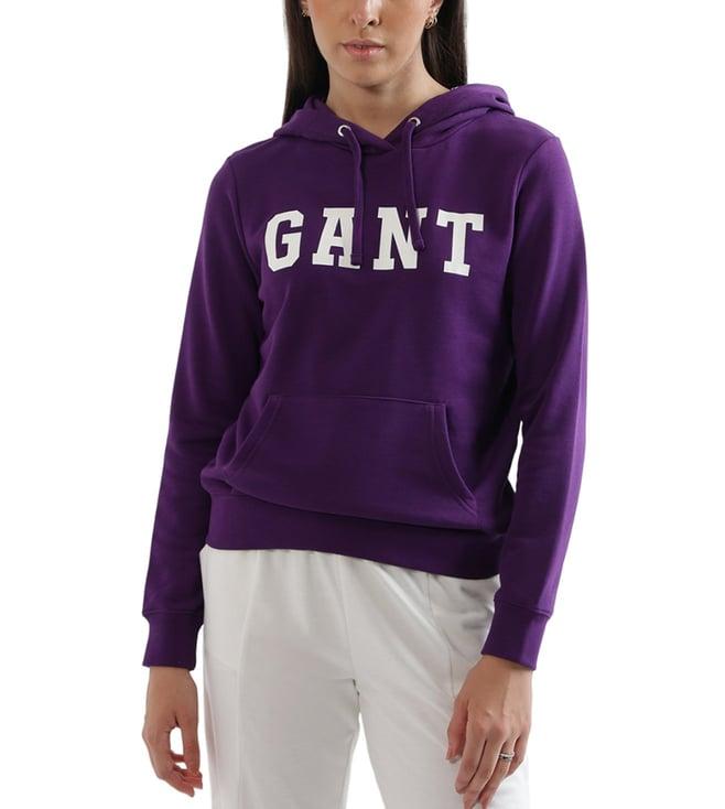 gant purple logo regular fit hoodie