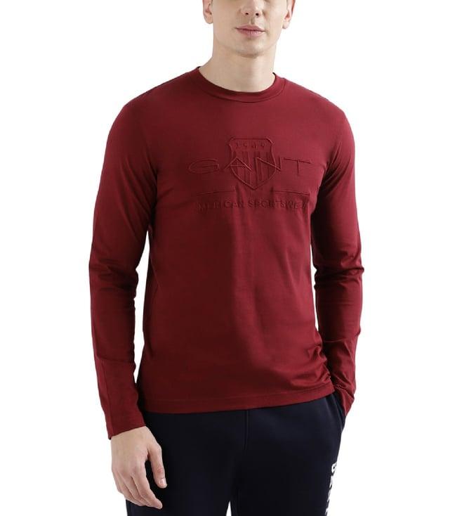 gant red fashion embroidery regular fit t-shirt