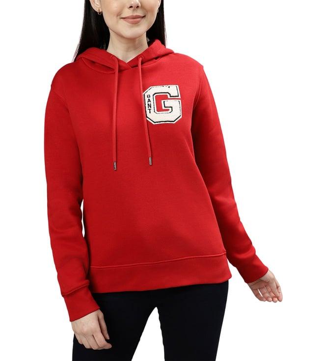 gant red fashion logo regular fit hoodie