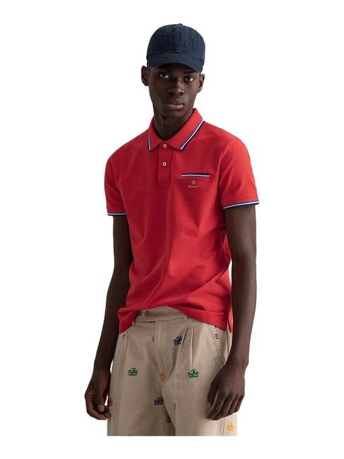 gant red polo t-shirt