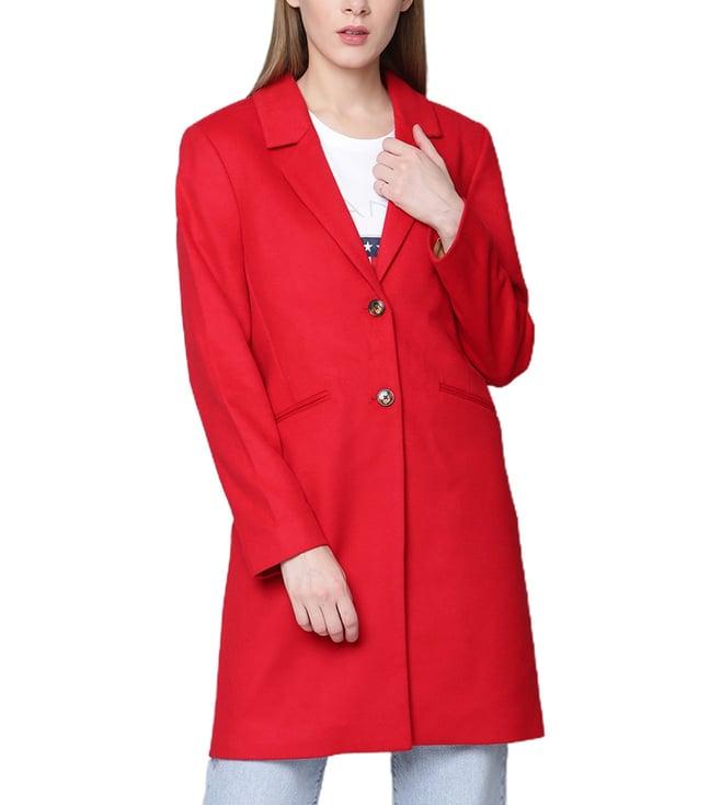 gant red regular fit overcoat