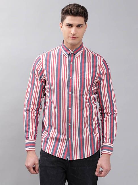 gant red regular fit striped shirt