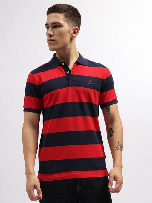 gant red short sleeves cotton polo t-shirt