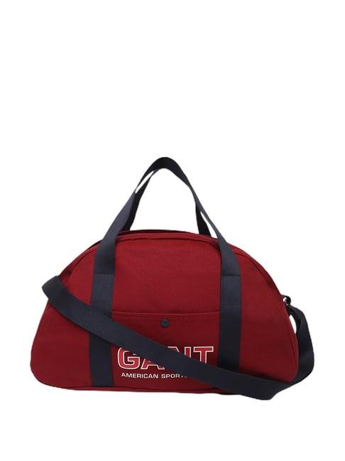 gant red solid medium duffle bag