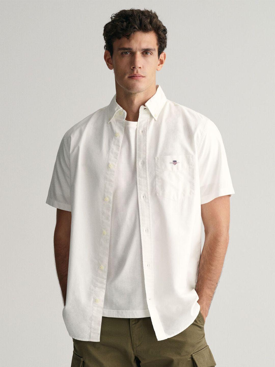 gant regular fit button-down collar cotton casual shirt