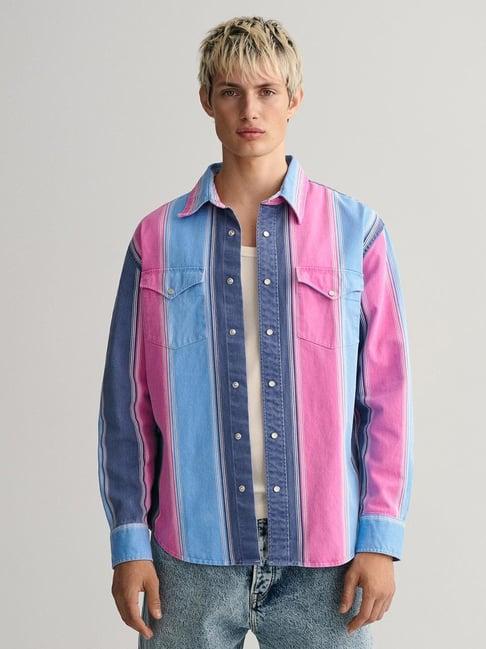 gant relaxed fit vertical striped casual shirt