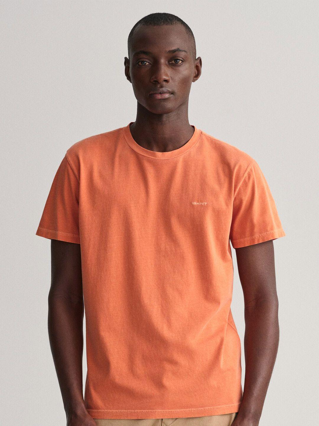 gant round neck short sleeves relaxed fit pure cotton t-shirt