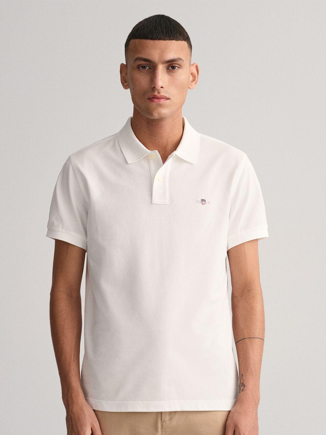 gant slim fit polo collar short sleeves cotton t-shirt