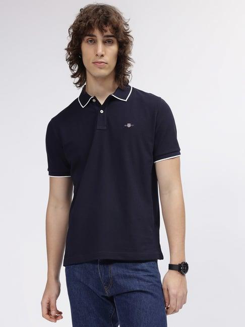 gant solid polo neck regular fit t-shirt