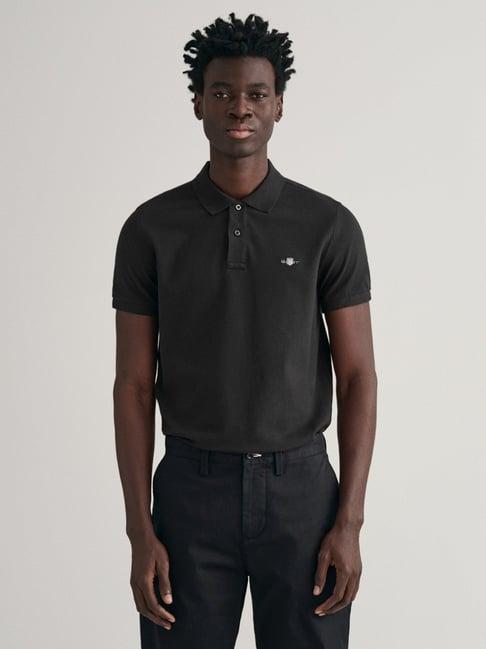 gant solid polo neck slim fit t-shirt