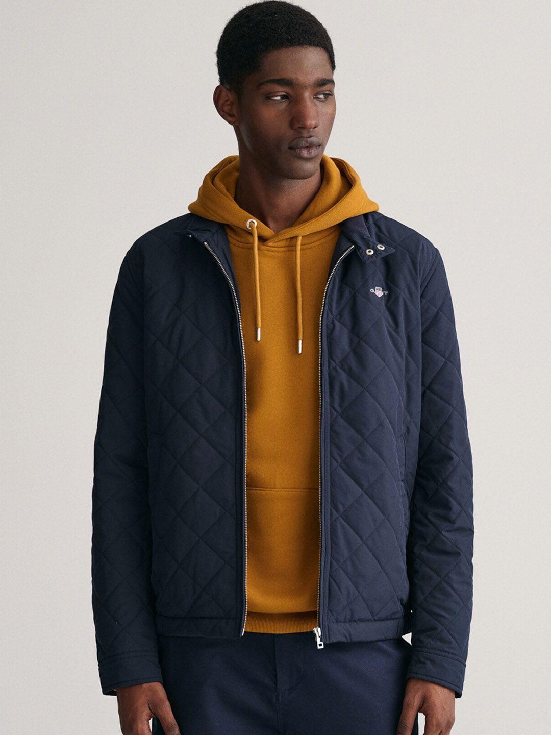 gant stand collar quilted jacket