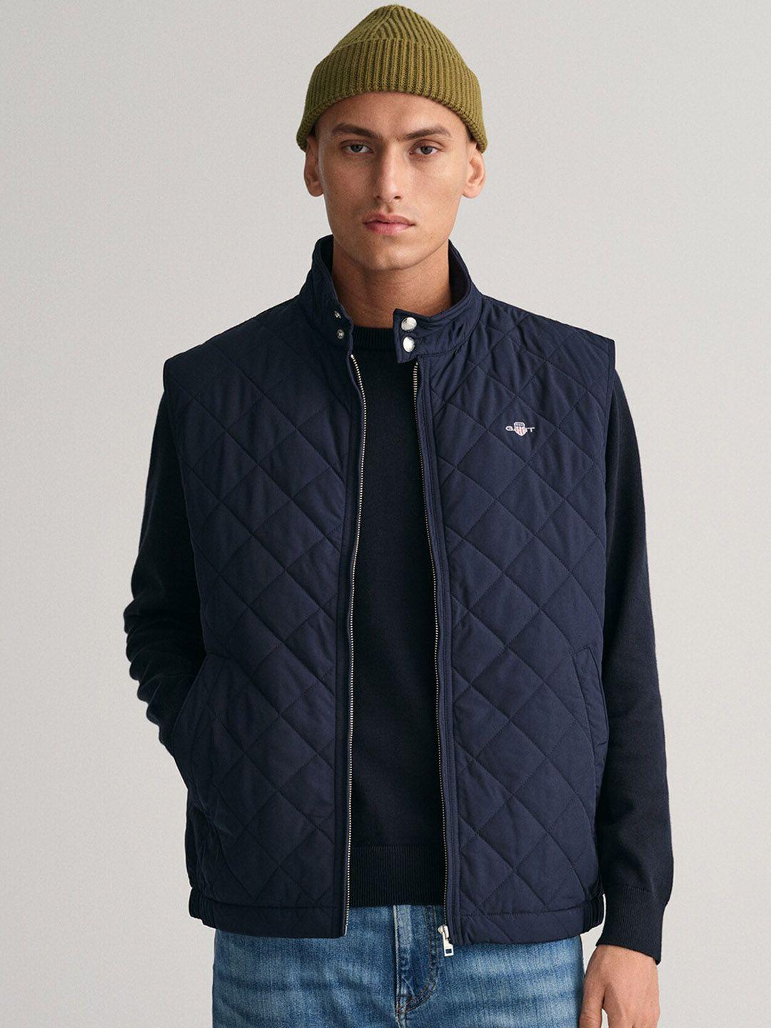 gant stand collar sleeveless quilted jacket