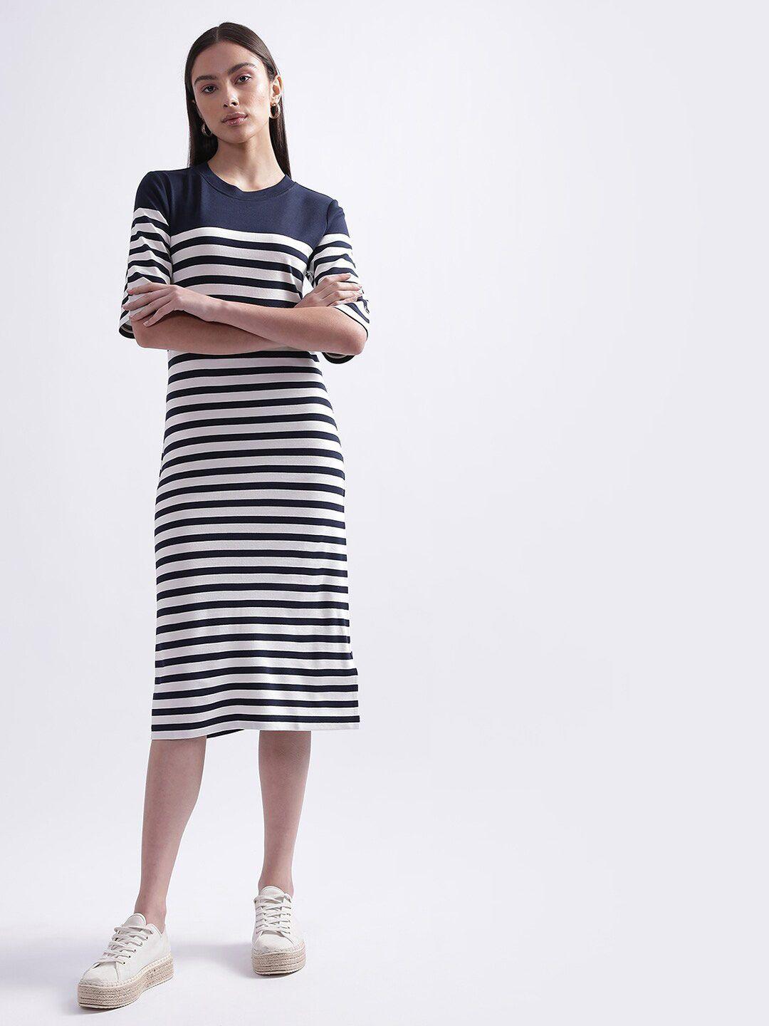 gant striped midi t-shirt dress