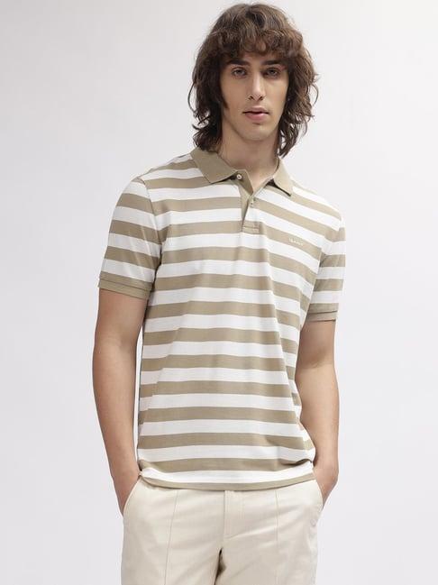 gant striped polo neck regular fit t-shirt