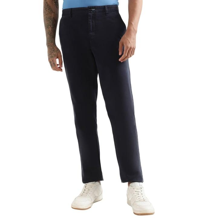 gant tapered navy blue mid rise chinos