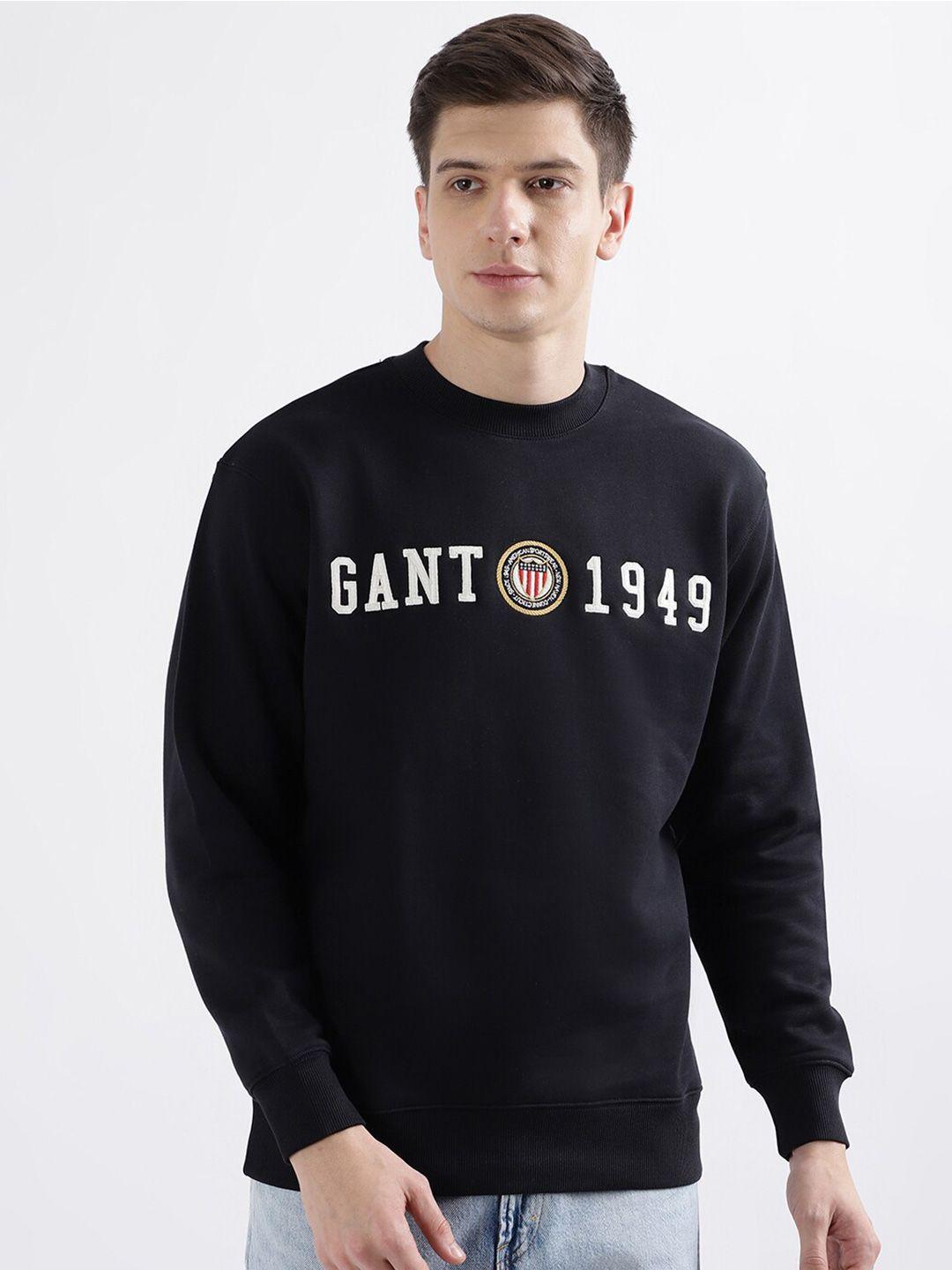 gant typography printed round neck pullover sweatshirt