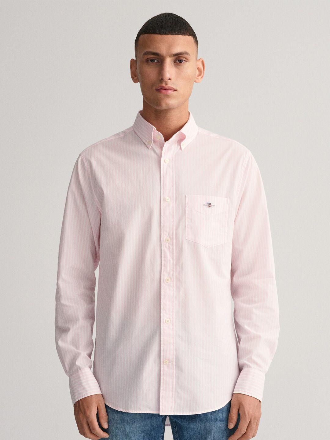 gant vertical striped button-down collar casual pure cotton shirt