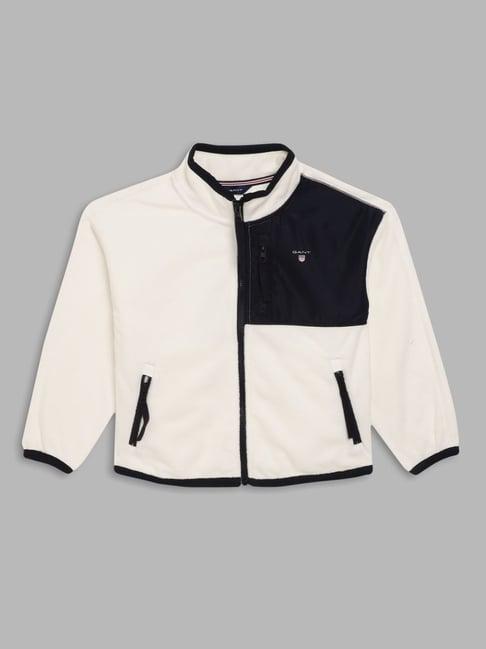 gant white color block full sleeves jacket