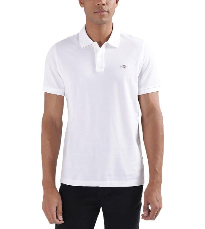 gant white fashion regular fit polo t-shirt