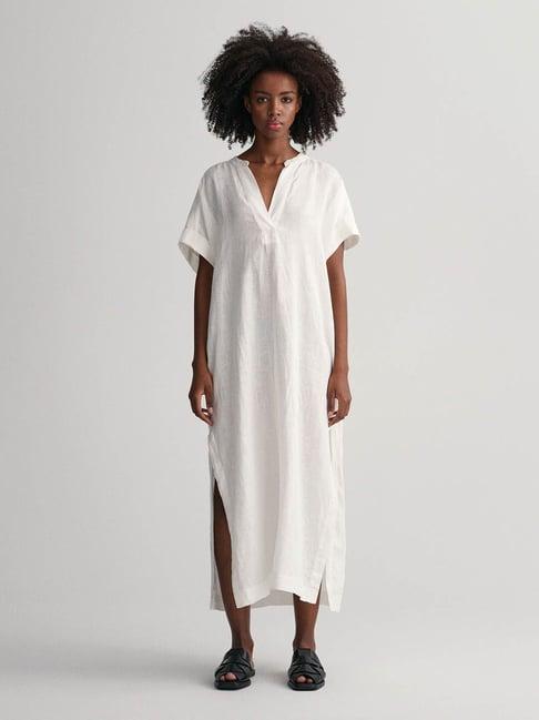 gant white linen maxi dress