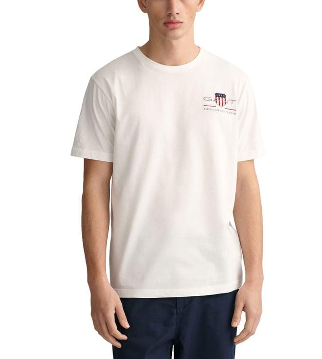 gant white logo regular fit t-shirt