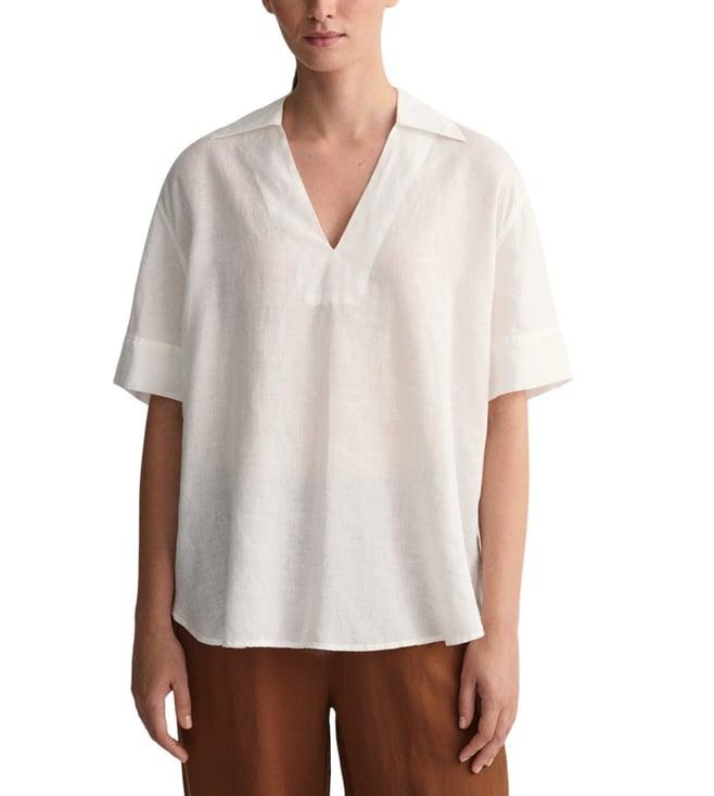 gant white preppy relaxed fit top